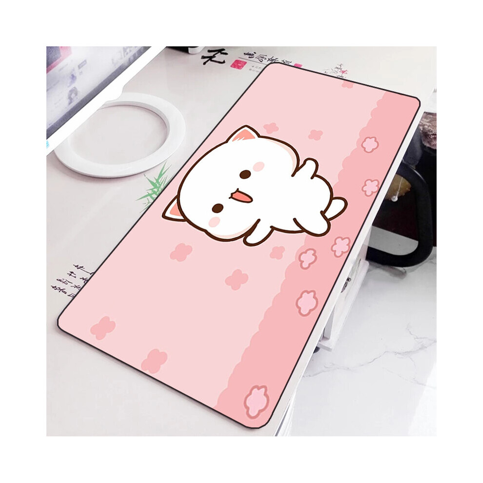 (A-Hc004105 300X700x2mm) Mochi Cat Cute Mouse Pad Gamer Deskmat Pc Accessories Gaming Mousepad Keyboard Mat Desk Protector Mats Anime Mause Pads Peach 4855357798782