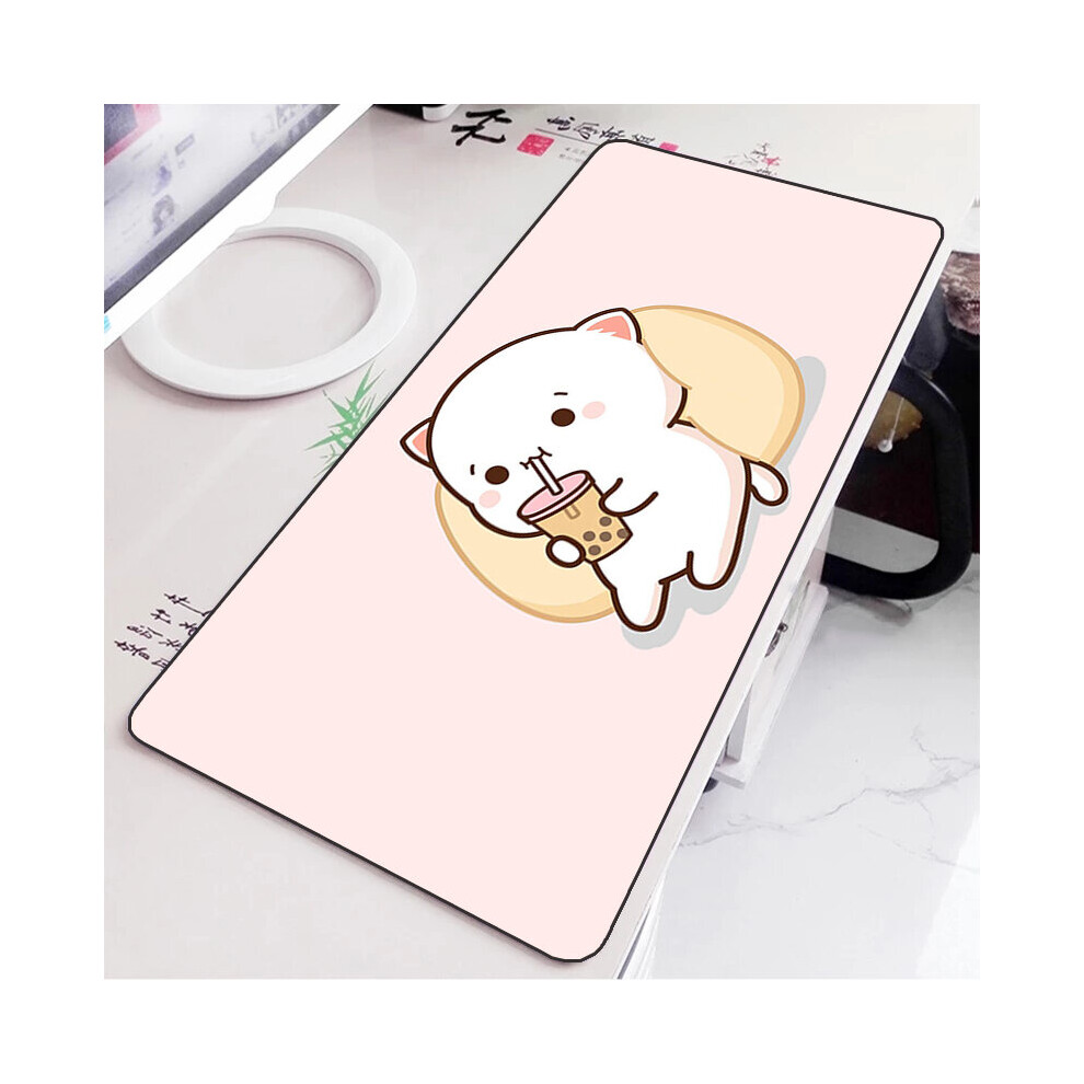 (A-Fj004472 300X800x3mm) Mochi Cat Cute Mouse Pad Gamer Deskmat Pc Accessories Gaming Mousepad Keyboard Mat Desk Protector Mats Anime Mause Pads Peach 4855357797495
