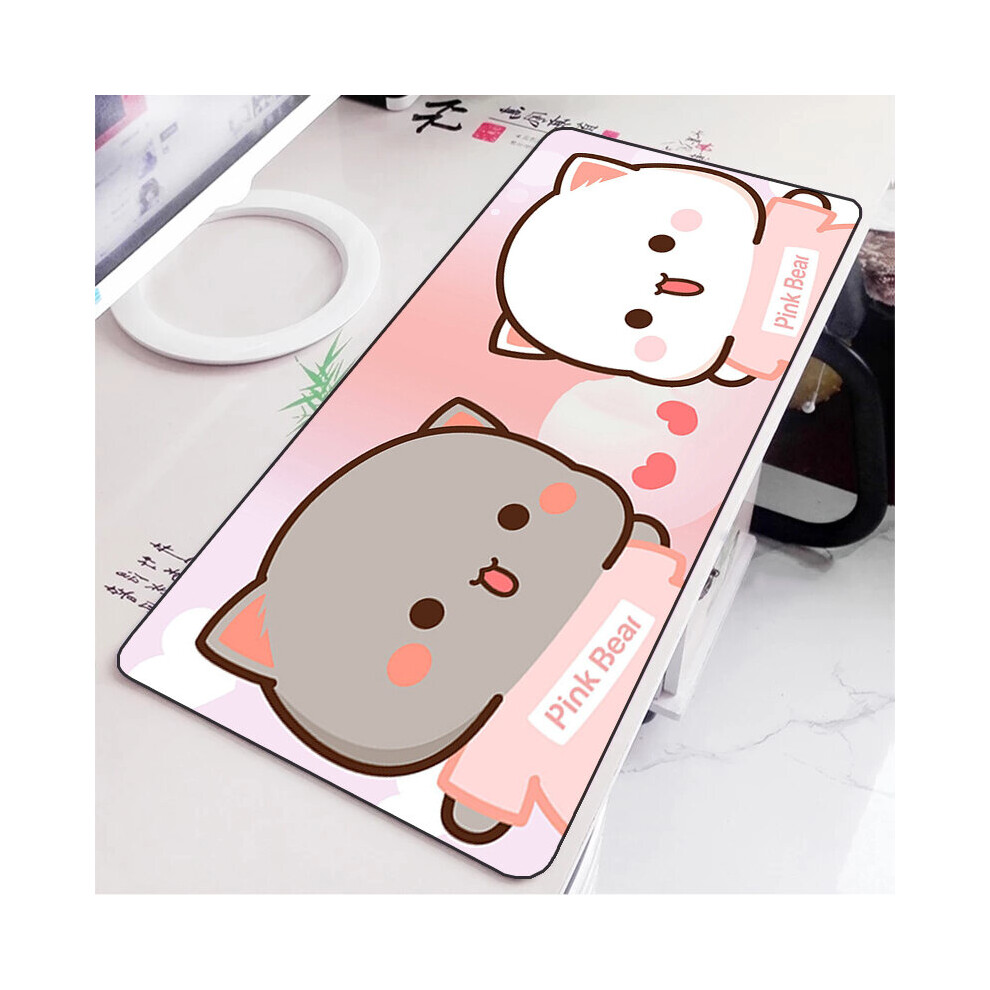(A-Fj004475 300X600x3mm) Mochi Cat Cute Mouse Pad Gamer Deskmat Pc Accessories Gaming Mousepad Keyboard Mat Desk Protector Mats Anime Mause Pads Peach 4855357797785