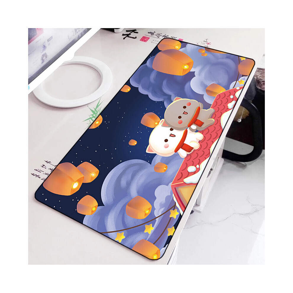 (A-Fj004483 300X600x3mm) Mochi Cat Cute Mouse Pad Gamer Deskmat Pc Accessories Gaming Mousepad Keyboard Mat Desk Protector Mats Anime Mause Pads Peach 4855357798331