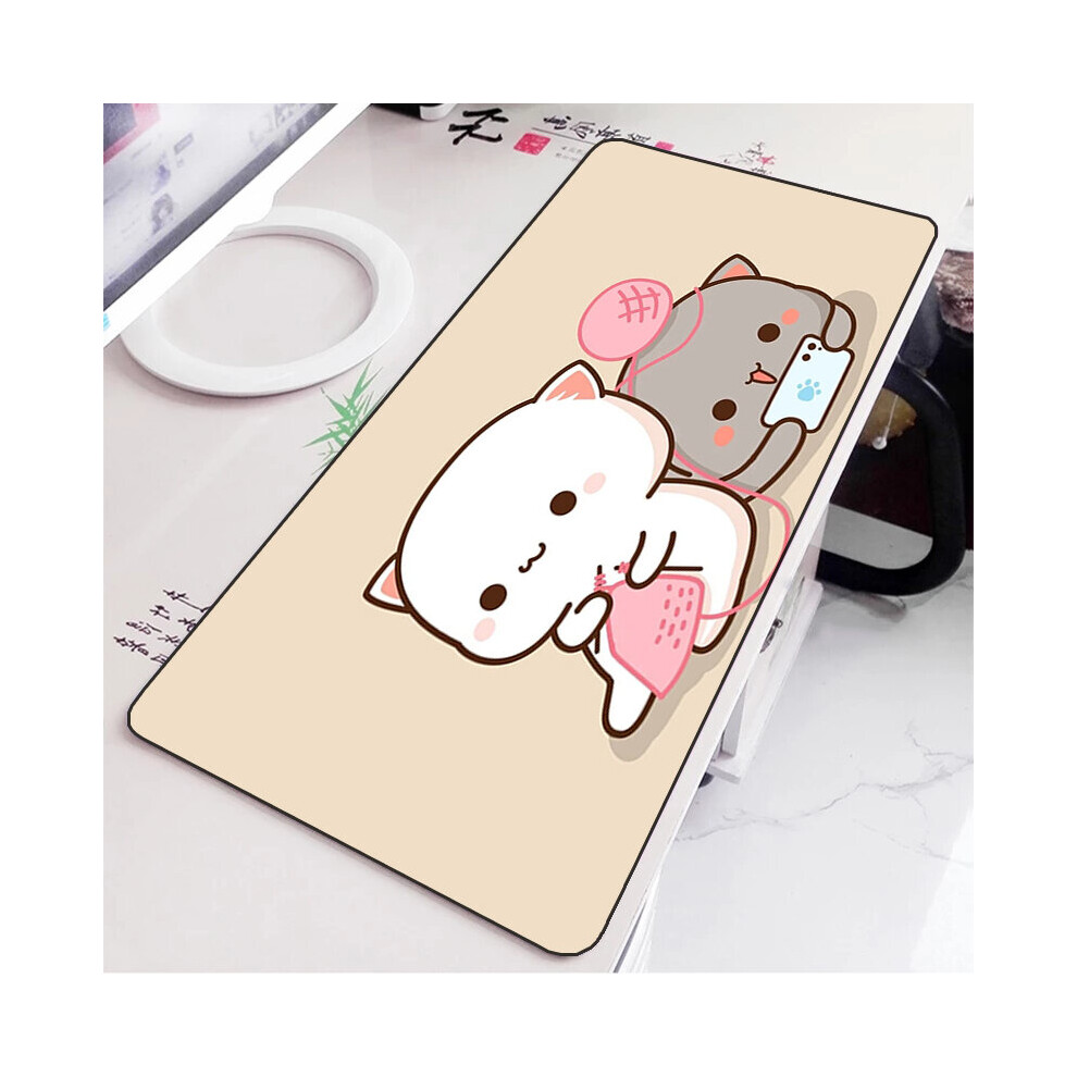 (A-Hc004114 400X900x3mm) Mochi Cat Cute Mouse Pad Gamer Deskmat Pc Accessories Gaming Mousepad Keyboard Mat Desk Protector Mats Anime Mause Pads Peach 4855357798966
