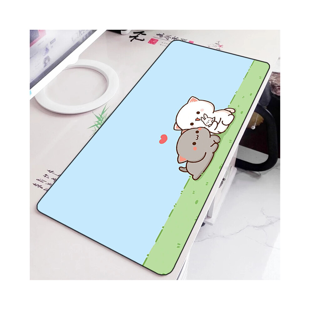 (A-Fj004478 400X900x3mm) Mochi Cat Cute Mouse Pad Gamer Deskmat Pc Accessories Gaming Mousepad Keyboard Mat Desk Protector Mats Anime Mause Pads Peach 4855357798195