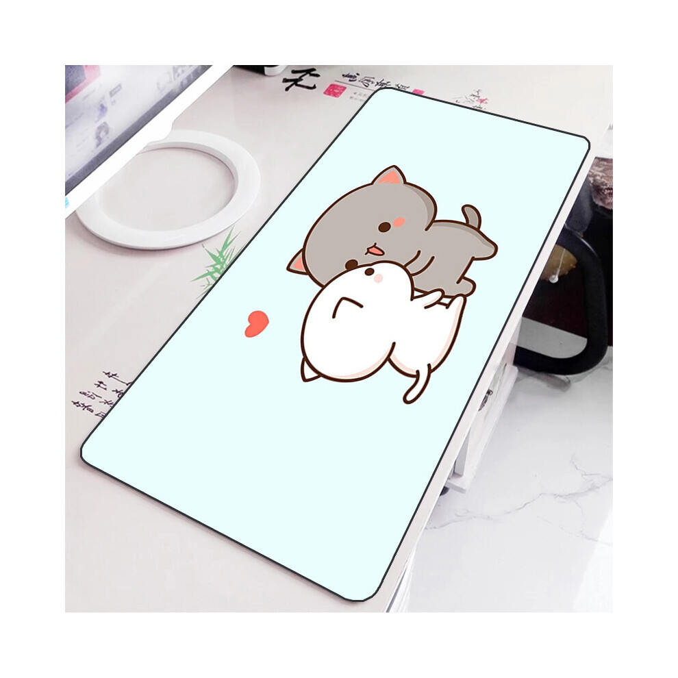 (A-Hc004433 400X900x2mm) Mochi Cat Cute Mouse Pad Gamer Deskmat Pc Accessories Gaming Mousepad Keyboard Mat Desk Protector Mats Anime Mause Pads Peach 4855357799178