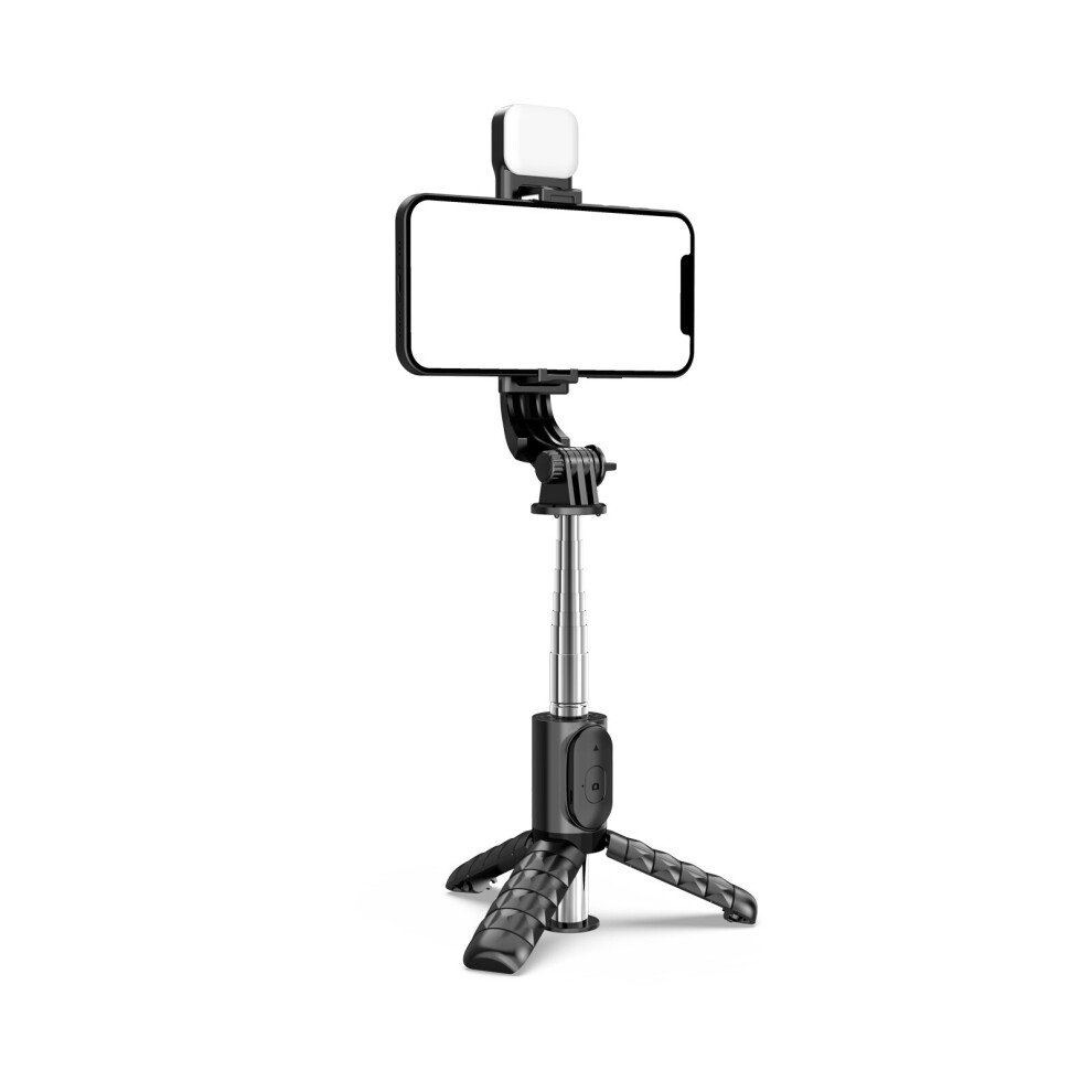 Photos - Other for Mobile  Mini Selfie Stick Tripod Multi-Functional Handheld Mini Tripod Phone Tripod Stand With 3 Light Modes 360 Degree Ro(a-black)