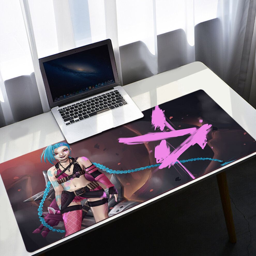 (A-A15 L 300X700x3mm) League Of Legends Large Jinx Mouse Pad Pc Gamer Cabinet Keyboard Deskmat Cartoon Arcane Gaming Accessories Computer Mousepad Xx 4855358025214