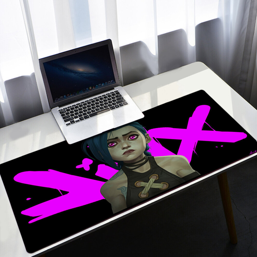 (A-A6 L 300X700x3mm) League Of Legends Large Jinx Mouse Pad Pc Gamer Cabinet Keyboard Deskmat Cartoon Arcane Gaming Accessories Computer Mousepad Xxl 4855358026419
