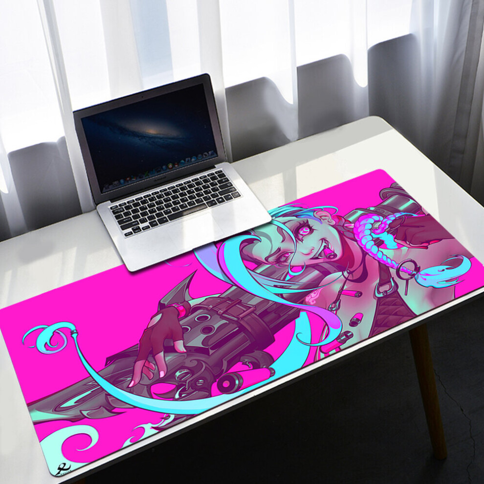(A-A20 L 300X700x3mm) League Of Legends Large Jinx Mouse Pad Pc Gamer Cabinet Keyboard Deskmat Cartoon Arcane Gaming Accessories Computer Mousepad Xx 4855358025931
