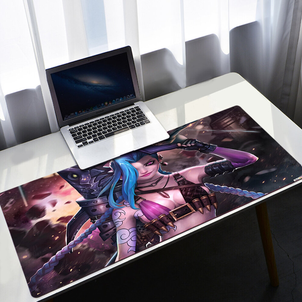 (A-A10 S 180X220x2mm) League Of Legends Large Jinx Mouse Pad Pc Gamer Cabinet Keyboard Deskmat Cartoon Arcane Gaming Accessories Computer Mousepad Xx 4855358024644