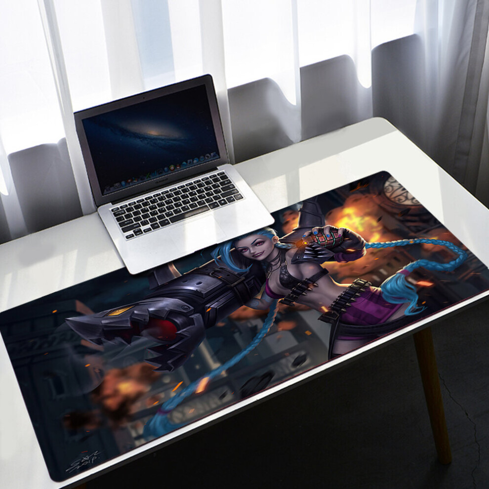 (A-A14 L 300X700x3mm) League Of Legends Large Jinx Mouse Pad Pc Gamer Cabinet Keyboard Deskmat Cartoon Arcane Gaming Accessories Computer Mousepad Xx 4855358025092