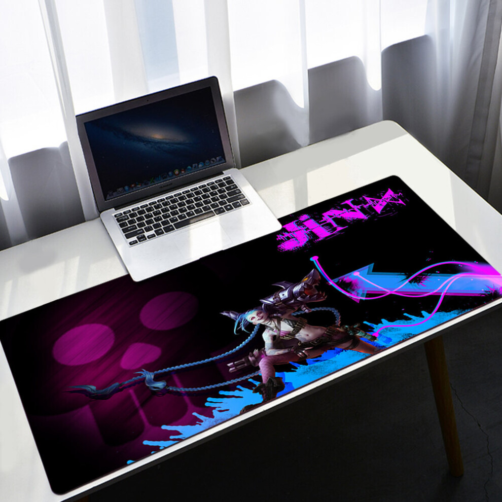 (A-A19 L 300X700x3mm) League Of Legends Large Jinx Mouse Pad Pc Gamer Cabinet Keyboard Deskmat Cartoon Arcane Gaming Accessories Computer Mousepad Xx 4855358025696