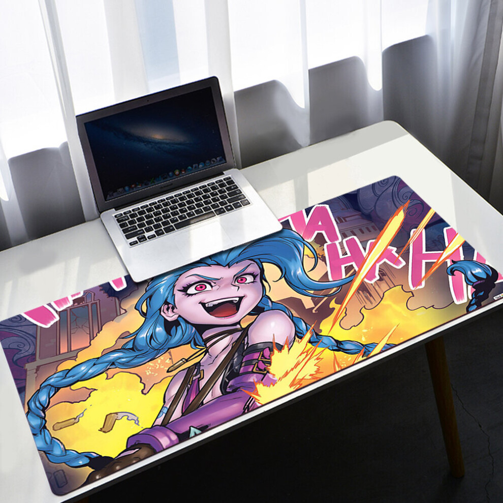 (A-A16 S 180X220x2mm) League Of Legends Large Jinx Mouse Pad Pc Gamer Cabinet Keyboard Deskmat Cartoon Arcane Gaming Accessories Computer Mousepad Xx 4855358025368