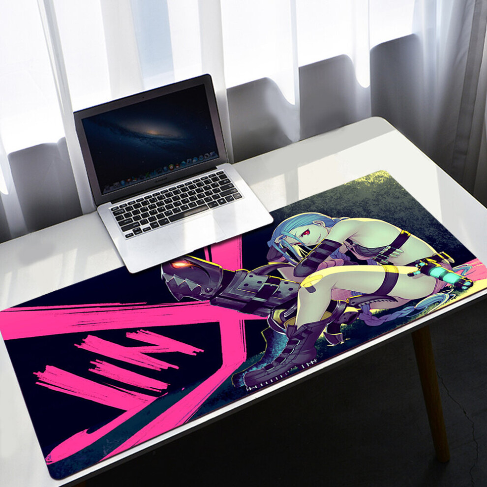(A-A17 Xl 300X900x2mm) League Of Legends Large Jinx Mouse Pad Pc Gamer Cabinet Keyboard Deskmat Cartoon Arcane Gaming Accessories Computer Mousepad Xx 4855358025528
