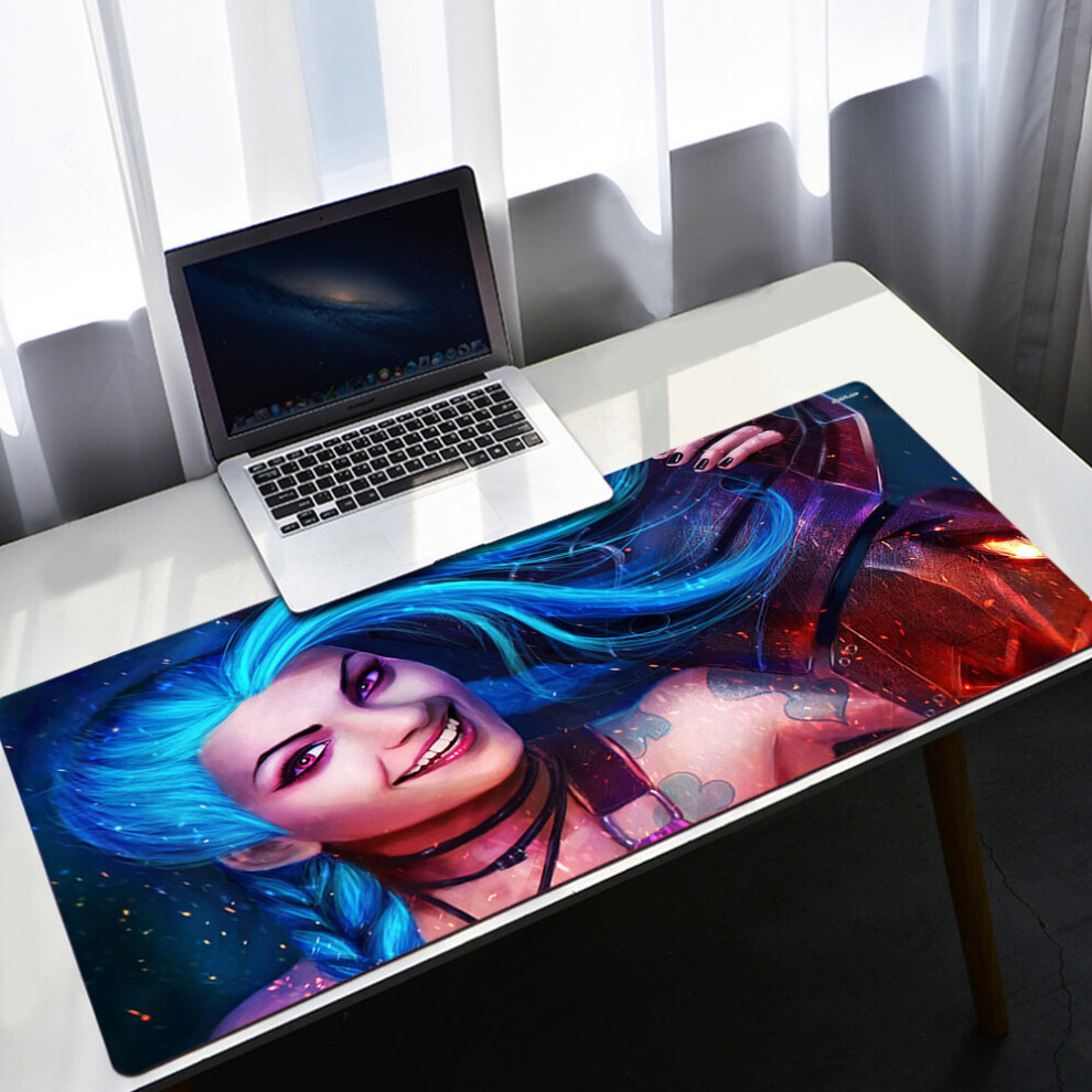 (A-A3 Xxl 400X900x2mm) League Of Legends Large Jinx Mouse Pad Pc Gamer Cabinet Keyboard Deskmat Cartoon Arcane Gaming Accessories Computer Mousepad Xx 4855358026136