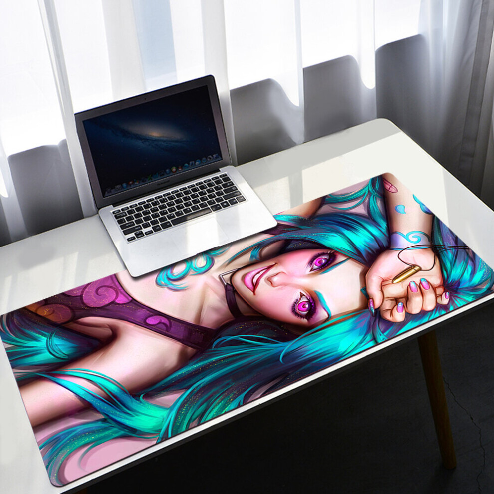 (A-A18 Xl 300X900x2mm) League Of Legends Large Jinx Mouse Pad Pc Gamer Cabinet Keyboard Deskmat Cartoon Arcane Gaming Accessories Computer Mousepad Xx 4855358025641