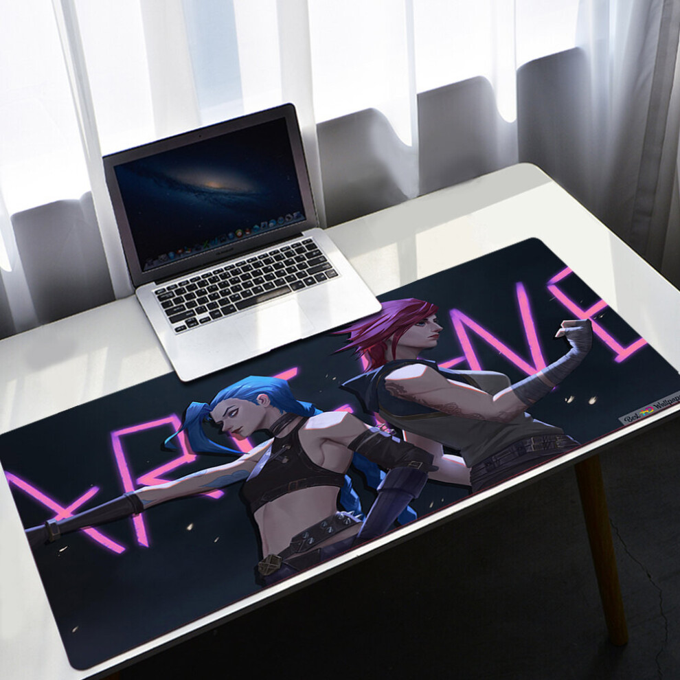 (A-A5 Xl 300X900x2mm) League Of Legends Large Jinx Mouse Pad Pc Gamer Cabinet Keyboard Deskmat Cartoon Arcane Gaming Accessories Computer Mousepad Xxl 4855358026365