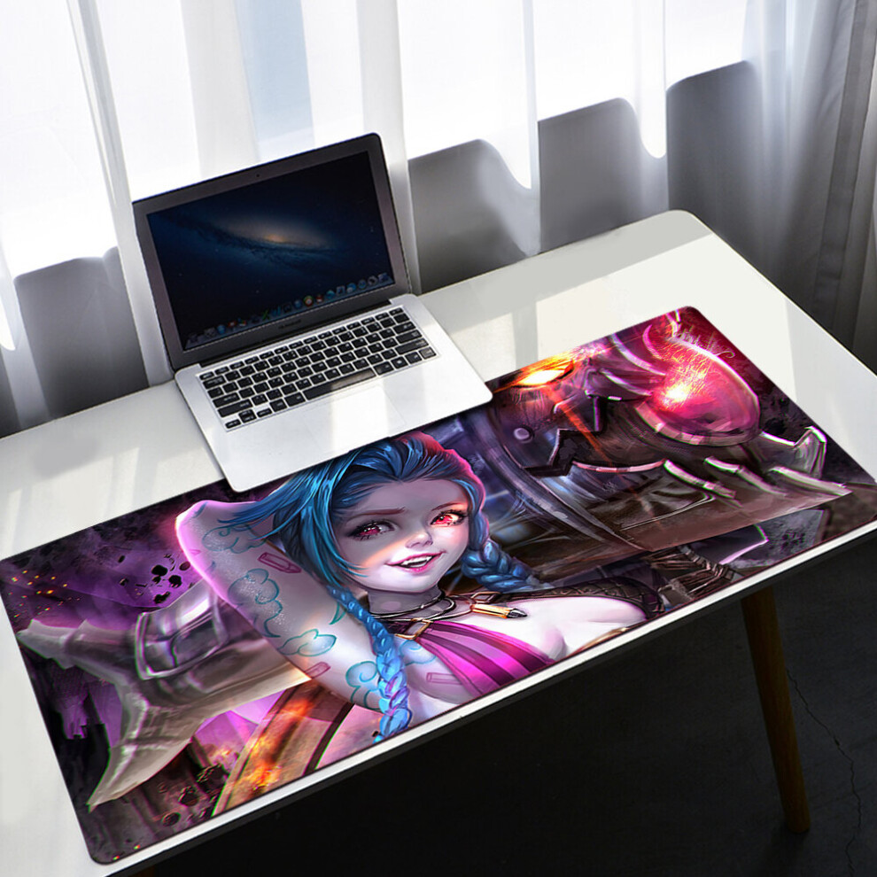(A-A7 Xxl 400X900x2mm) League Of Legends Large Jinx Mouse Pad Pc Gamer Cabinet Keyboard Deskmat Cartoon Arcane Gaming Accessories Computer Mousepad Xx 4855358026617