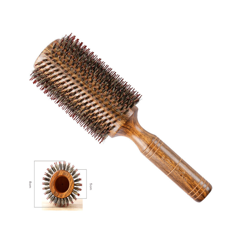 Dechoicelife 1Pc Professional Salon Hair Brush Round Boar Bristle Hair Comb Hairdressing Curling Hair Brushes Comb Barber Straightening Brush