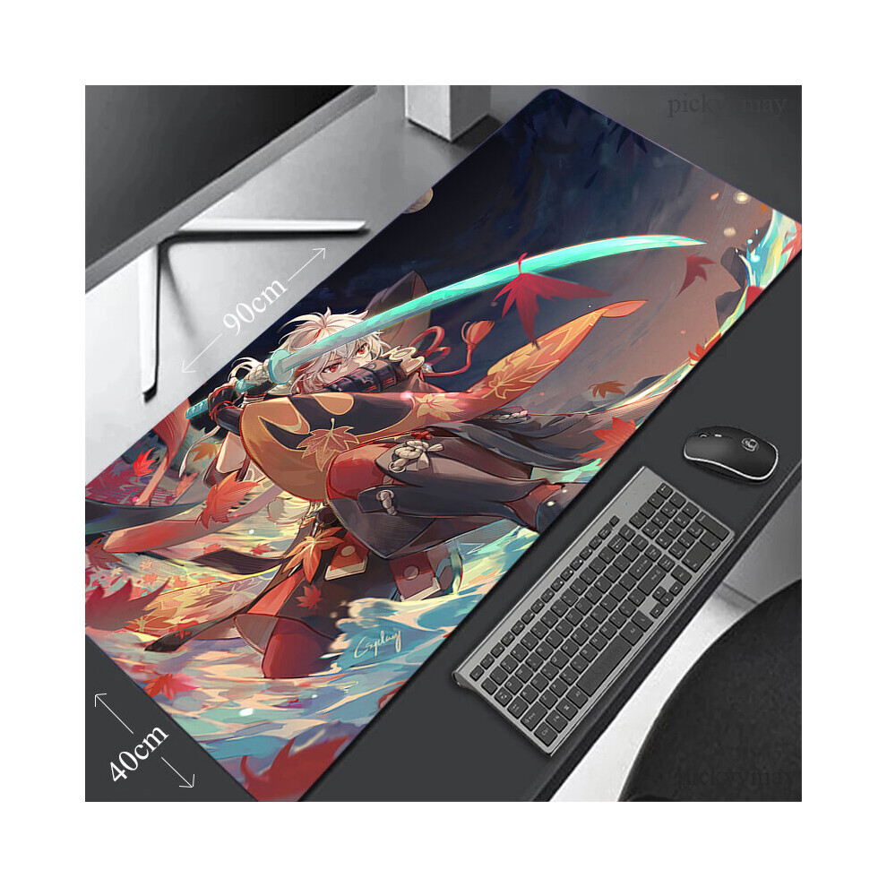 (A-Cn00014 Genshin (27) 800X400x2mm) Genshin Impact Large Mousepad Gaming Mousepads Keyboard Mat Desk Rug Kaedehara Kazuha Desk Mats Anime Mouse Pad F 4855358063926