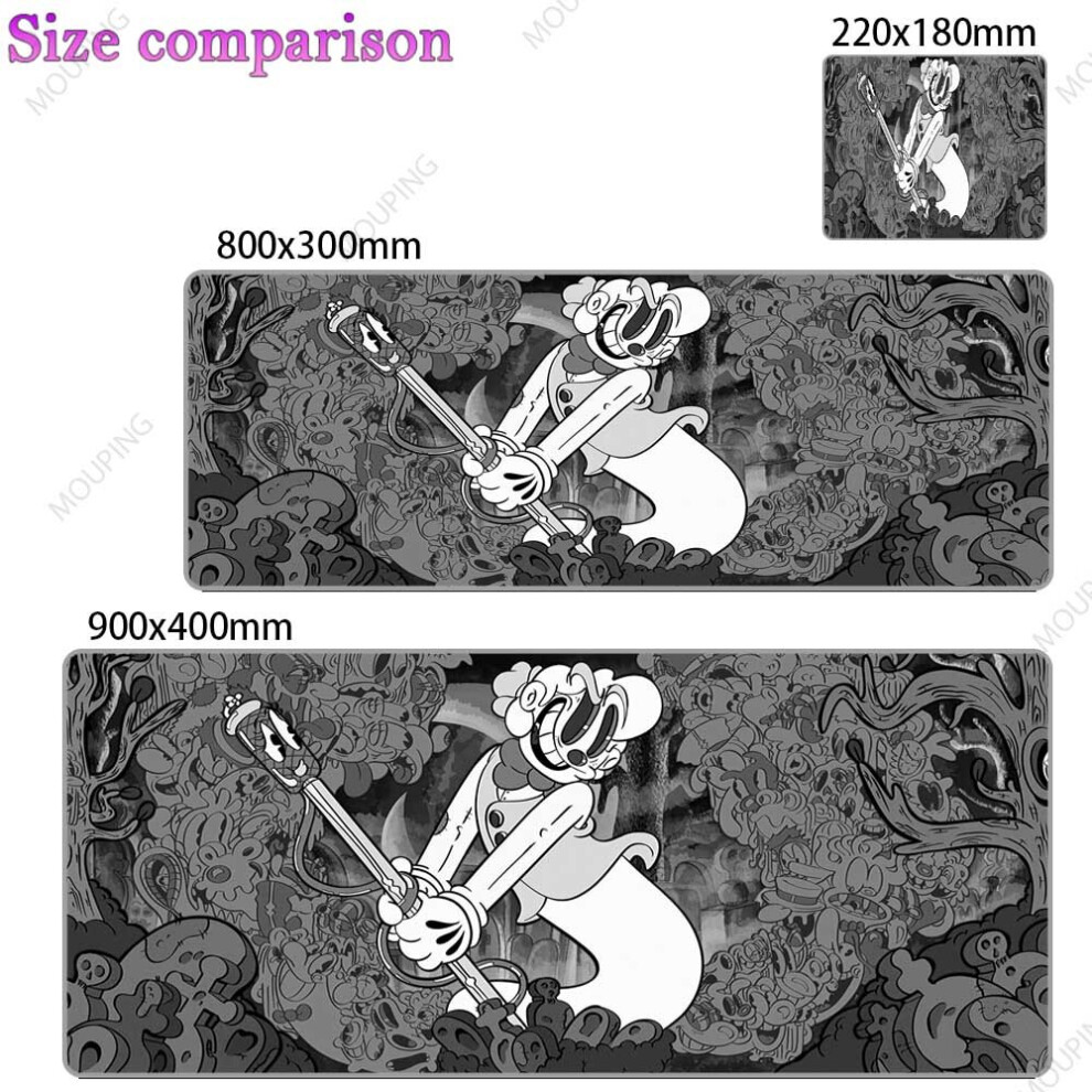 (A-6 900X400x2mm) Kawaii Large Mouse Pad Anime Gamer Carpet Keyboard Mousepad Japanese Art Deskmat Desk Accessories Mouse Mats Grey 4855358031505