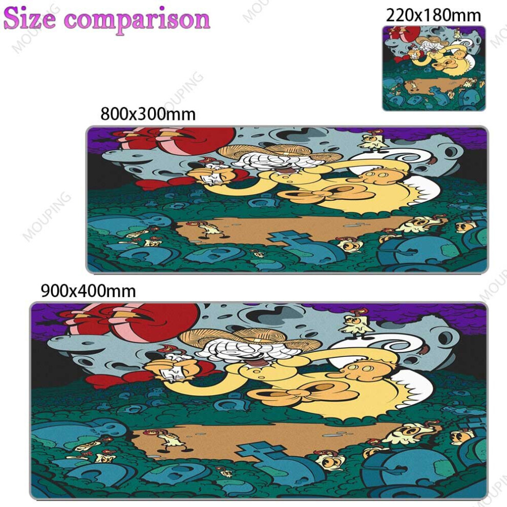 (A-16 800X400x2mm) Kawaii Large Mouse Pad Anime Gamer Carpet Keyboard Mousepad Japanese Art Deskmat Desk Accessories Mouse Mats Grey 4855358030393