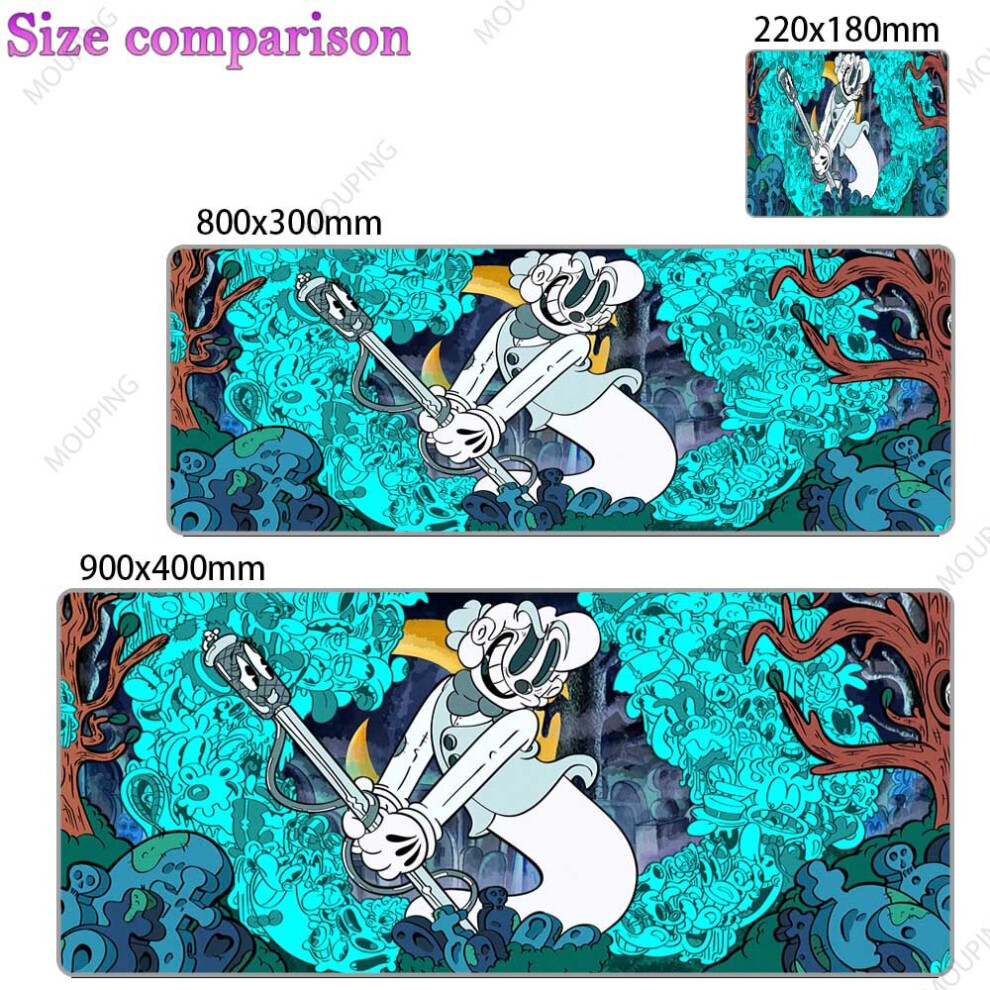 (A-5 800X400x2mm) Kawaii Large Mouse Pad Anime Gamer Carpet Keyboard Mousepad Japanese Art Deskmat Desk Accessories Mouse Mats Grey 4855358031352