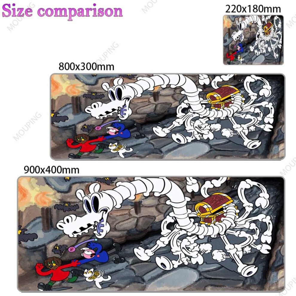(A-4 900X400x2mm) Kawaii Large Mouse Pad Anime Gamer Carpet Keyboard Mousepad Japanese Art Deskmat Desk Accessories Mouse Mats Grey 4855358031260