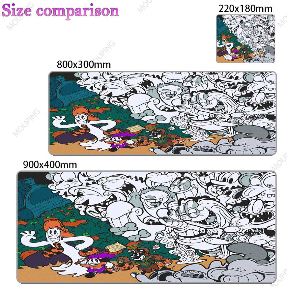(A-14 900X400x2mm) Kawaii Large Mouse Pad Anime Gamer Carpet Keyboard Mousepad Japanese Art Deskmat Desk Accessories Mouse Mats Grey 4855358030188