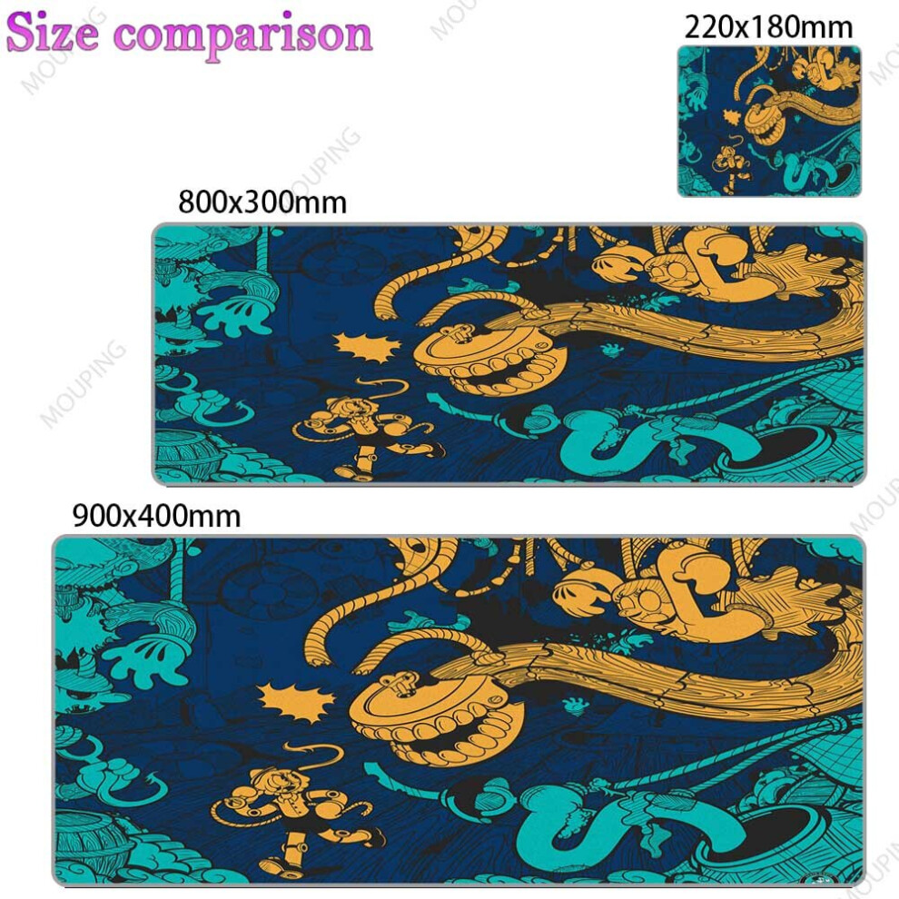 (A-8 900X400x3mm) Kawaii Large Mouse Pad Anime Gamer Carpet Keyboard Mousepad Japanese Art Deskmat Desk Accessories Mouse Mats Grey 4855358031758