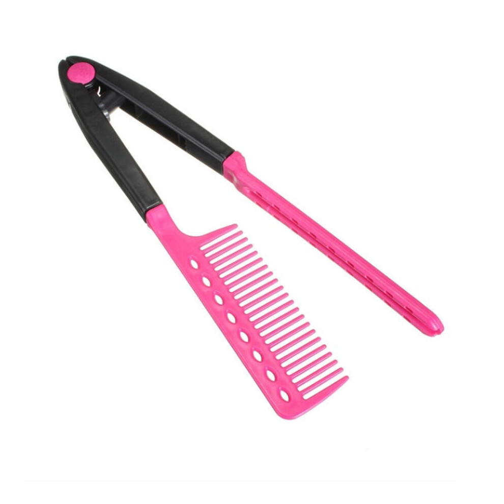 Dechoicelife (A-Violet) Straightening Comb Double Sided Brush Clamp Hair Hairdressing Natural Fibres Bristle Hair Comb Hairstylig Tool Fashion Tool