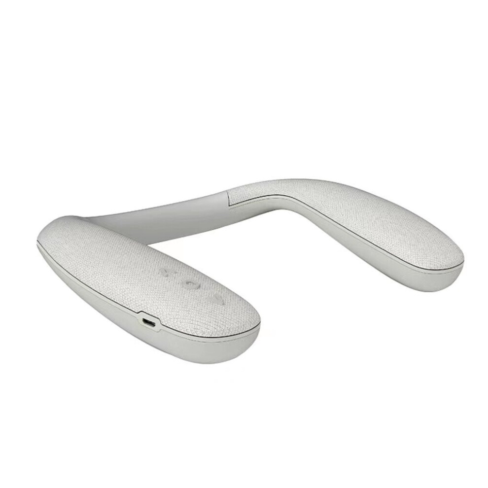 (A- Speaker) Neck Mount Bluetooth Speaker Neck Mount Speaker Wireless Wearable Speaker True Stereo Portable Personal Speaker With Microphone Grey 4851195401365