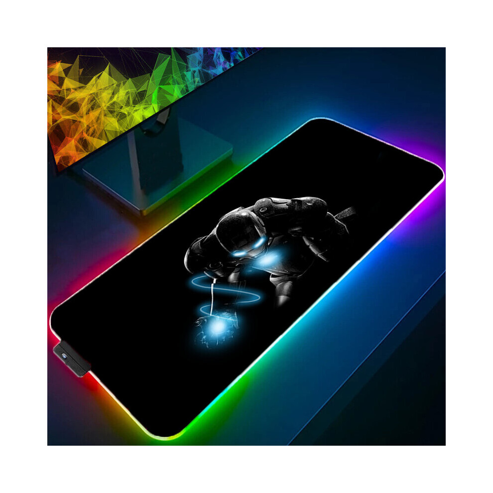 (A-Iron Man (10) 600X300x3mm) Marvel Iron Man Rgb Mouse Pad Gaming Computer The Avengers Mousepad Keyboard Xxl Led Gamer Republic Of Gamers Carpet Des 4855357978627