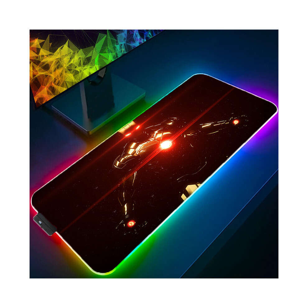 (A-Iron Man (17) 600X300x3mm) Marvel Iron Man Rgb Mouse Pad Gaming Computer The Avengers Mousepad Keyboard Xxl Led Gamer Republic Of Gamers Carpet Des 4855357978924