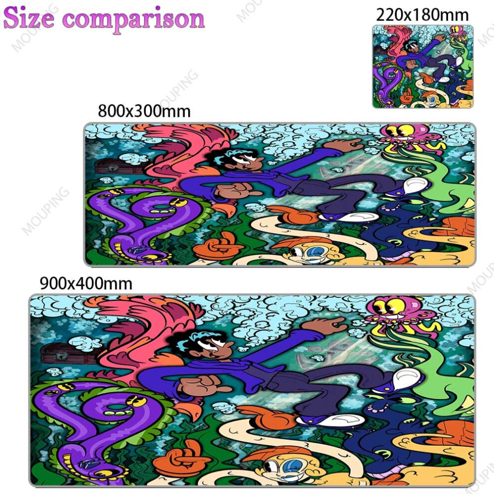 (A-17 600X350x2mm) Kawaii Large Mouse Pad Anime Gamer Carpet Keyboard Mousepad Japanese Art Deskmat Desk Accessories Mouse Mats Grey 4855358030478