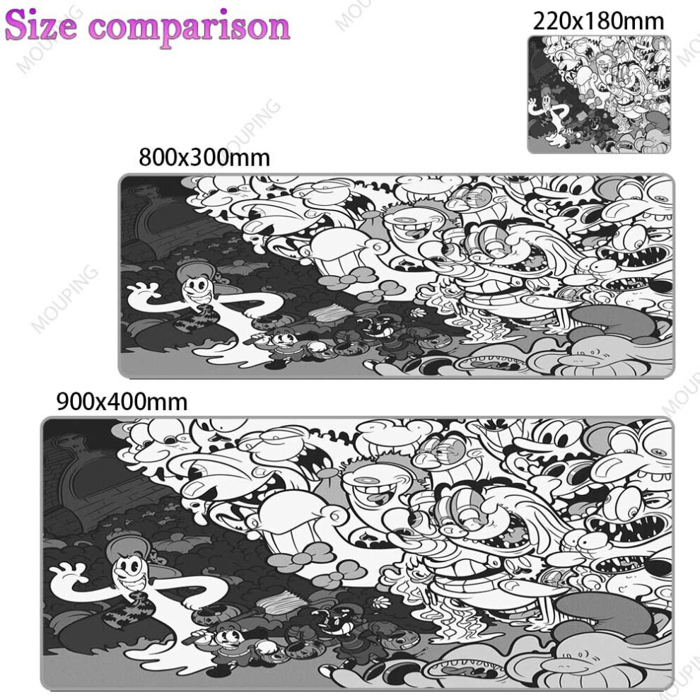 (A-19 600X350x2mm) Kawaii Large Mouse Pad Anime Gamer Carpet Keyboard Mousepad Japanese Art Deskmat Desk Accessories Mouse Mats Grey 4855358030713