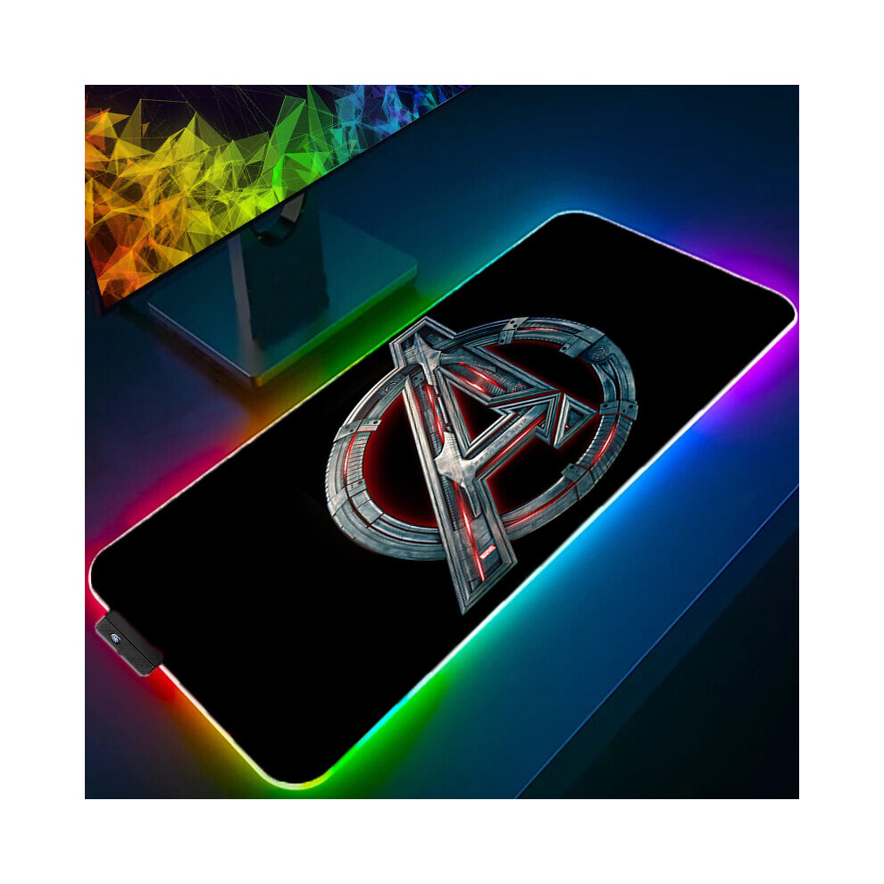 (A-The Avengers (12) 800X300x3mm) Marvel Iron Man Rgb Mouse Pad Gaming Computer The Avengers Mousepad Keyboard Xxl Led Gamer Republic Of Gamers Carpet 4855357979549