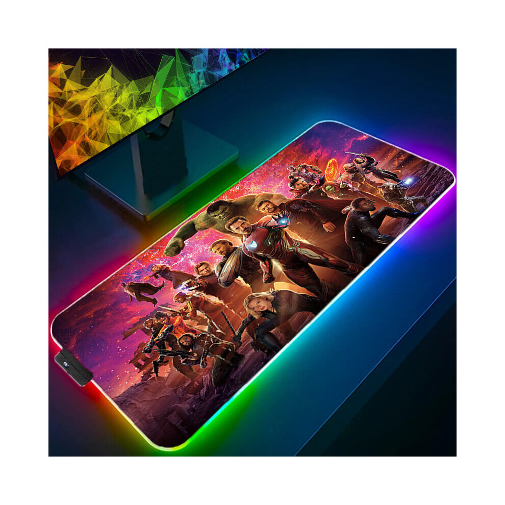 (A-The Avengers (2) 700X300x3mm) Marvel Iron Man Rgb Mouse Pad Gaming Computer The Avengers Mousepad Keyboard Xxl Led Gamer Republic Of Gamers Carpet 4855357979778