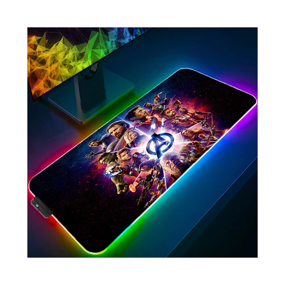 (A-The Avengers (17) 600X300x3mm) Marvel Iron Man Rgb Mouse Pad Gaming Computer The Avengers Mousepad Keyboard Xxl Led Gamer Republic Of Gamers Carpet 4855357979709