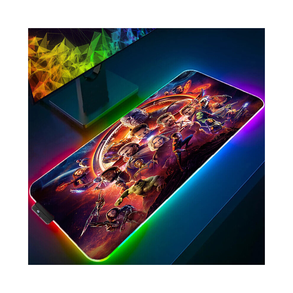 (A-The Avengers (13) 800X300x3mm) Marvel Iron Man Rgb Mouse Pad Gaming Computer The Avengers Mousepad Keyboard Xxl Led Gamer Republic Of Gamers Carpet 4855357979600