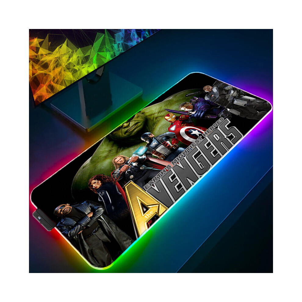 (A-The Avengers (43) 800X300x3mm) Marvel Iron Man Rgb Mouse Pad Gaming Computer The Avengers Mousepad Keyboard Xxl Led Gamer Republic Of Gamers Carpet 4855357980088