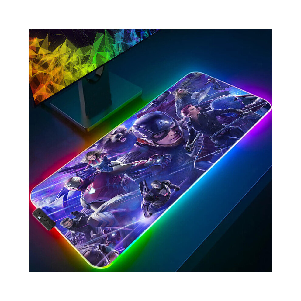 (A-The Avengers (22) 900X400x4mm) Marvel Iron Man Rgb Mouse Pad Gaming Computer The Avengers Mousepad Keyboard Xxl Led Gamer Republic Of Gamers Carpet 4855357979860