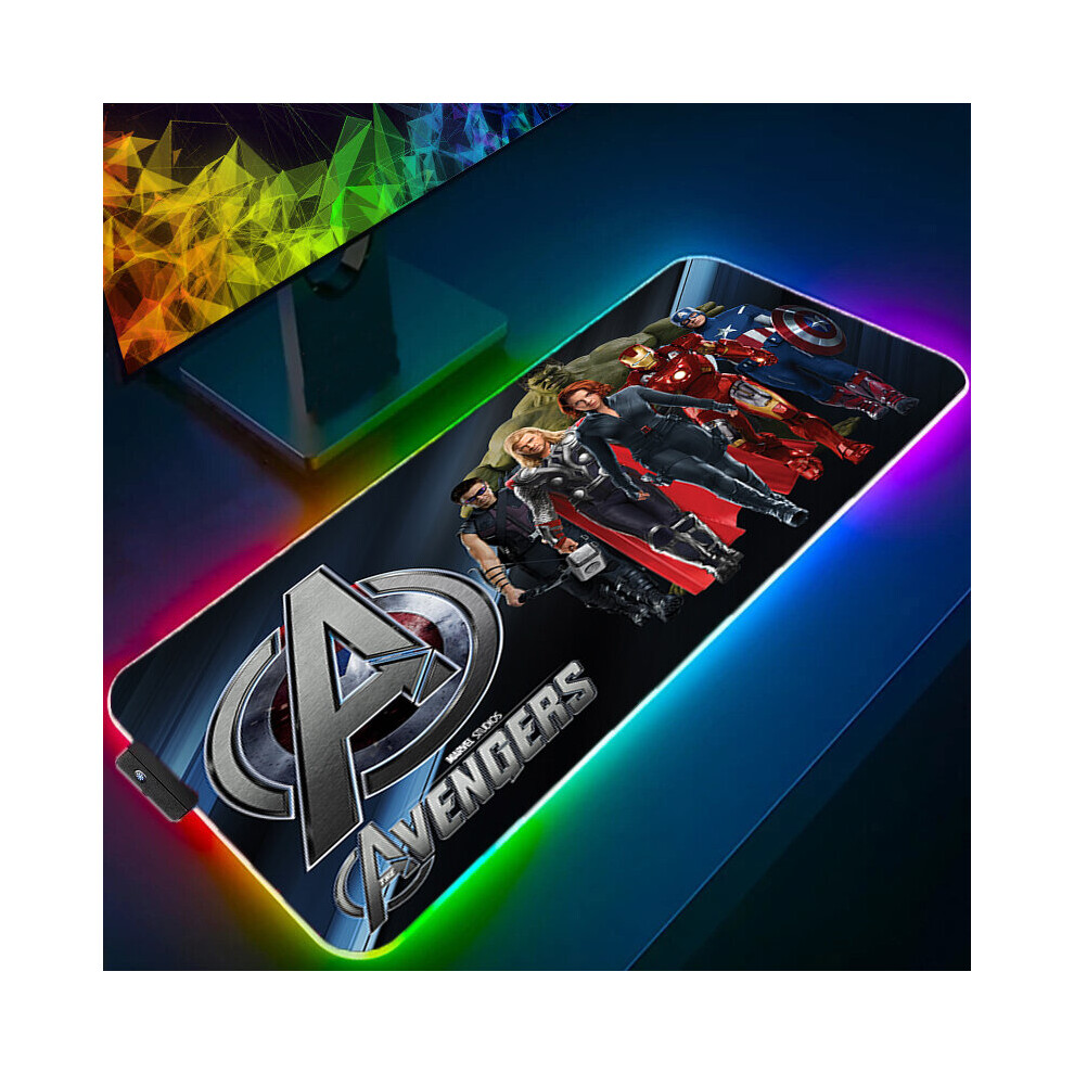 (A-The Avengers (42) 900X400x4mm) Marvel Iron Man Rgb Mouse Pad Gaming Computer The Avengers Mousepad Keyboard Xxl Led Gamer Republic Of Gamers Carpet 4855357980040