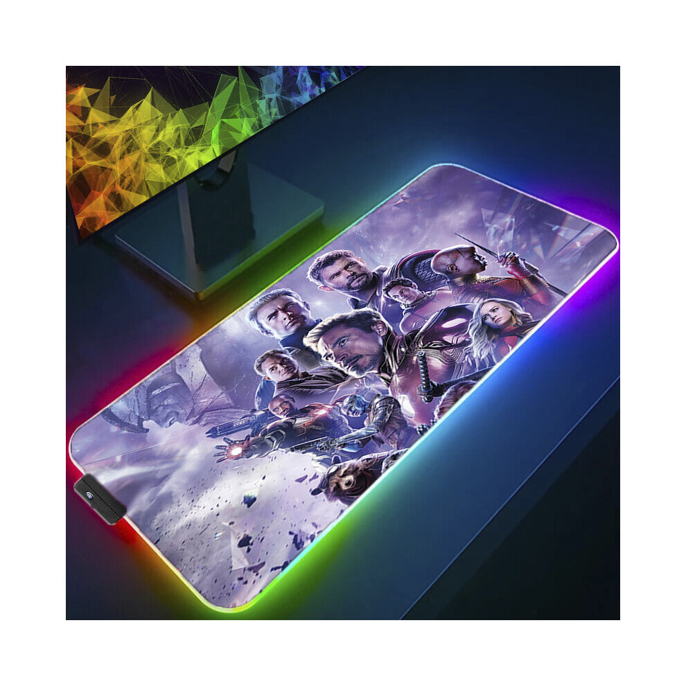 (A-The Avengers (63) 900X400x3mm) Marvel Iron Man Rgb Mouse Pad Gaming Computer The Avengers Mousepad Keyboard Xxl Led Gamer Republic Of Gamers Carpet 4855357980217