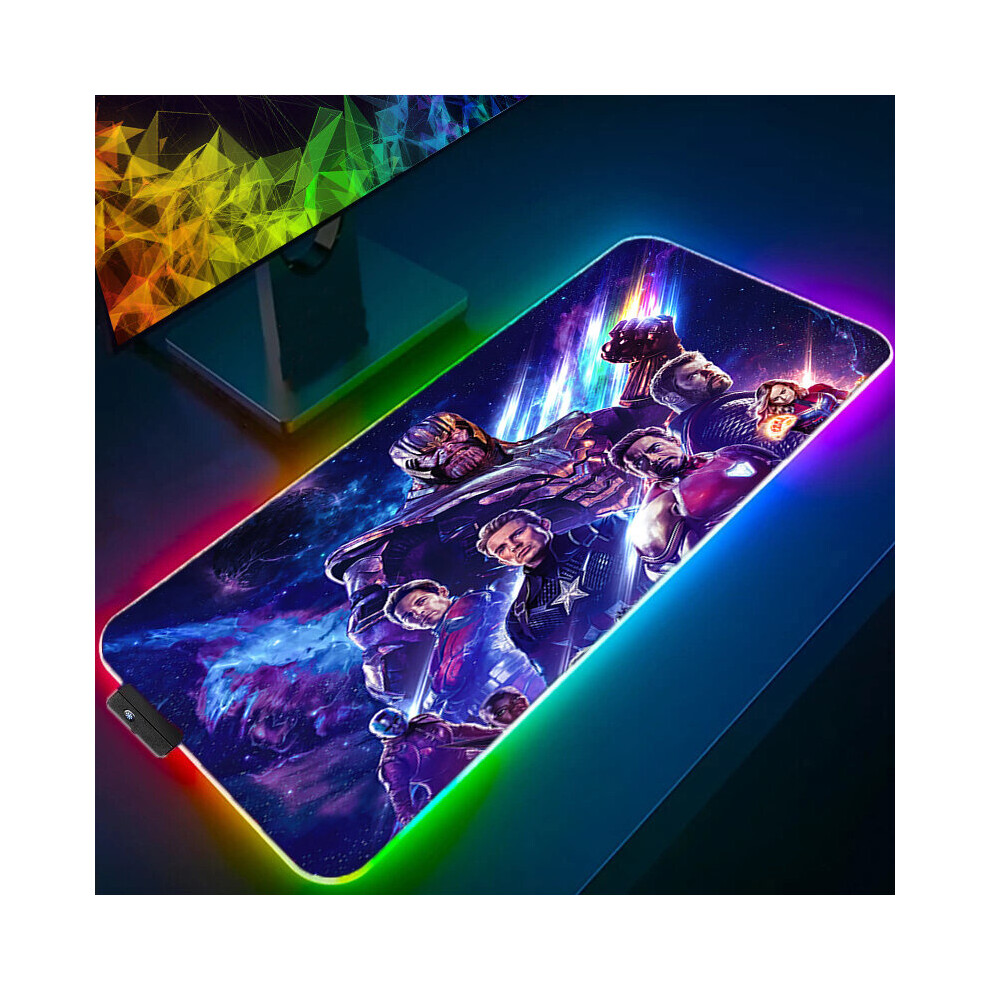 (A-The Avengers (68) 900X400x3mm) Marvel Iron Man Rgb Mouse Pad Gaming Computer The Avengers Mousepad Keyboard Xxl Led Gamer Republic Of Gamers Carpet 4855357980330