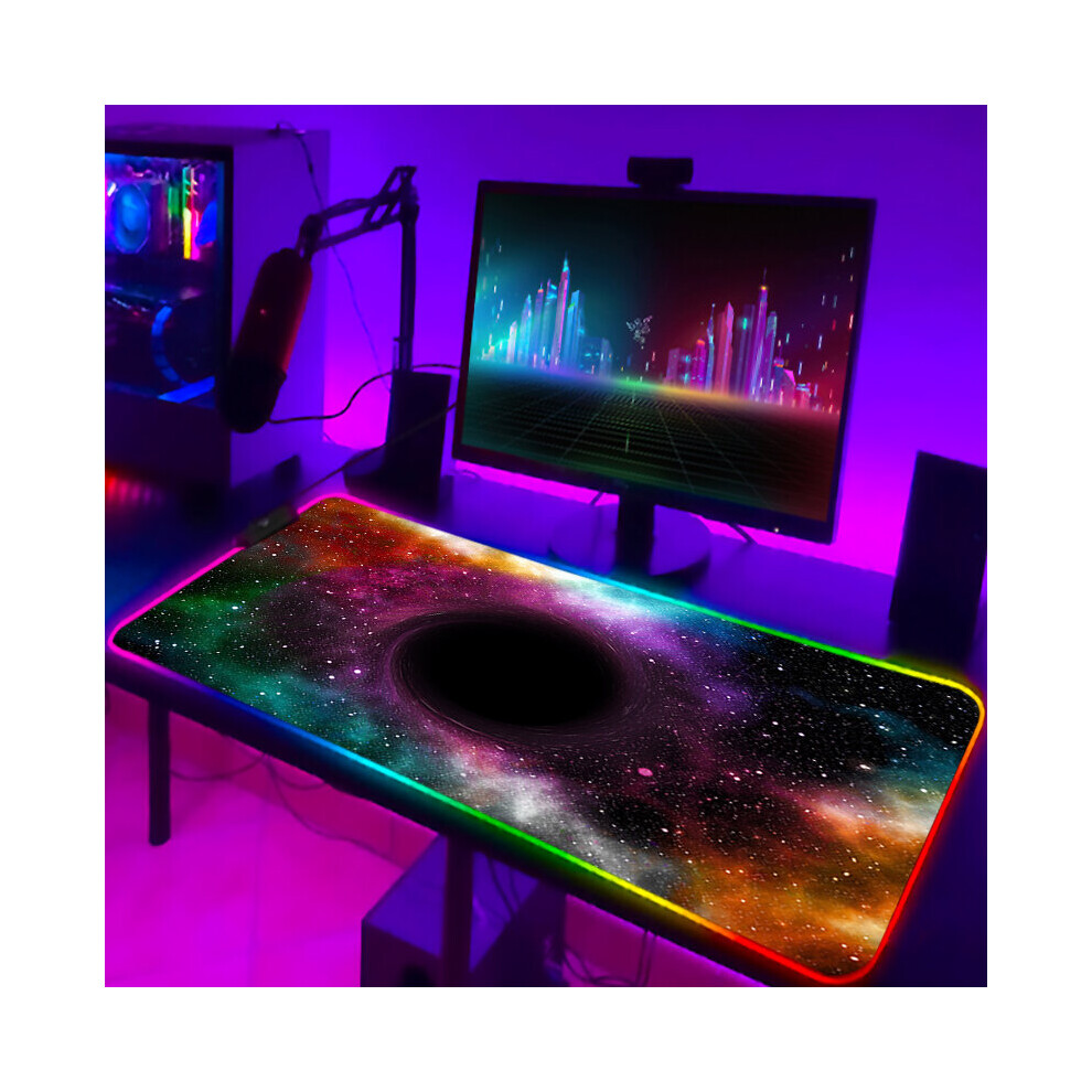 (A-Gb000260 300X700x3mm) Gamer Keyboard Pad Rgb Luminous Outer Space Desk Carpet With Wire Gaming Mouse Mat Backlight Pc Accessories Mousepad Anime Ma 4855357902899