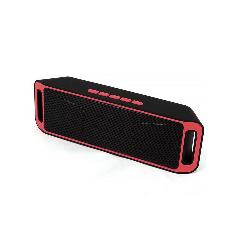 (A-) Wireless Audio Bt Speaker Amplifier Stereo Subwoofer Portable Speaker Tf Usb Fm Radio Built-In Mic Dual Bass Bluetooth Speaker Red 4851195406865