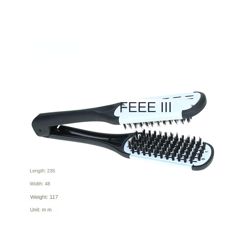 Dechoicelife Unisex White (A-) Natural Ceramic Plywood Straightening Comb Brush Clamp Fibre Styling Hair Care Tools Hair Double Sided Hairdressing