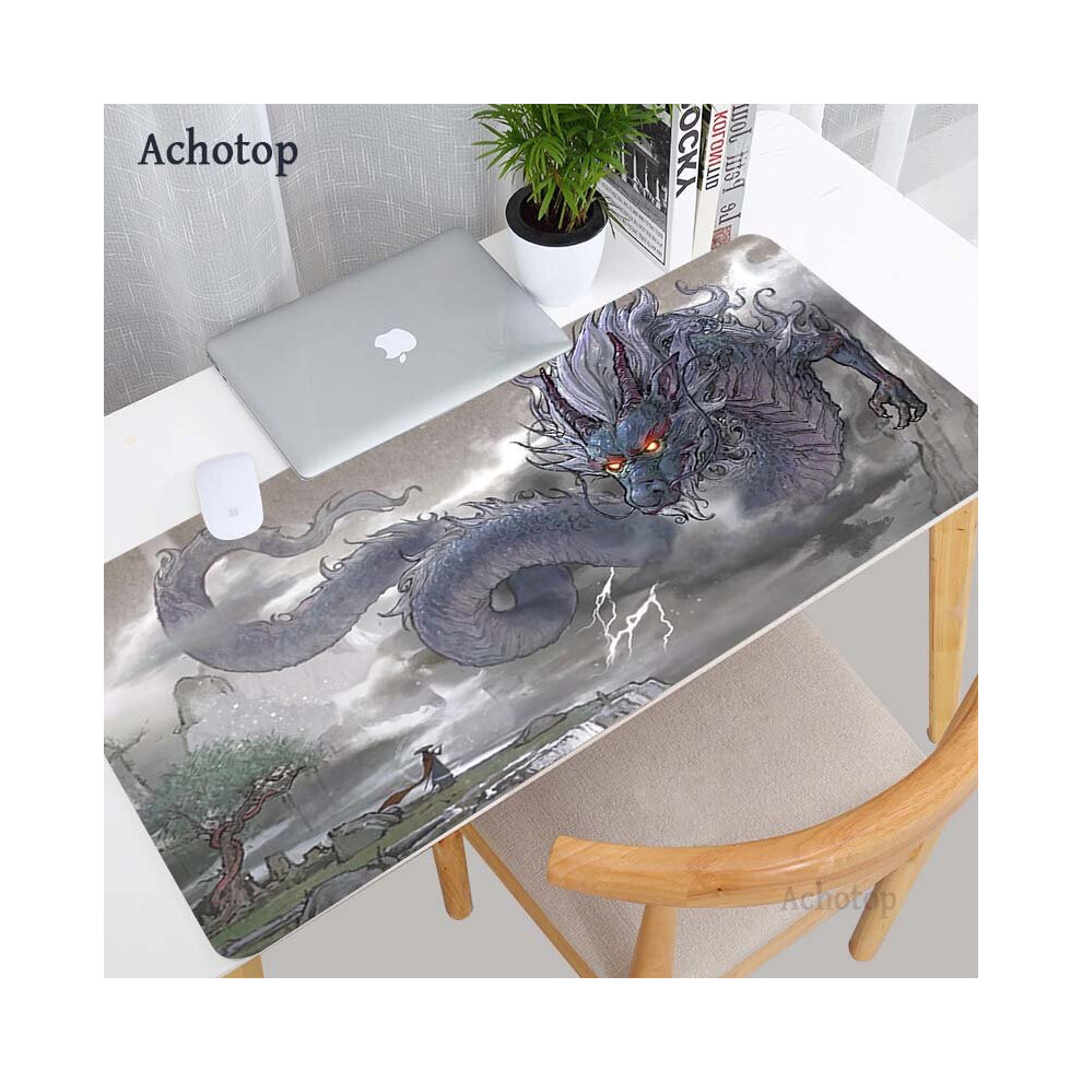 (A-Coffee 550X1000x3mm) Mythical Beast Dragon Mouse Pad 90X40cm Anime Xxl Gaming Padmouse Art Gamer Laptop Keyboard Mouse Mats For Playing Game Csgo 4855357885147