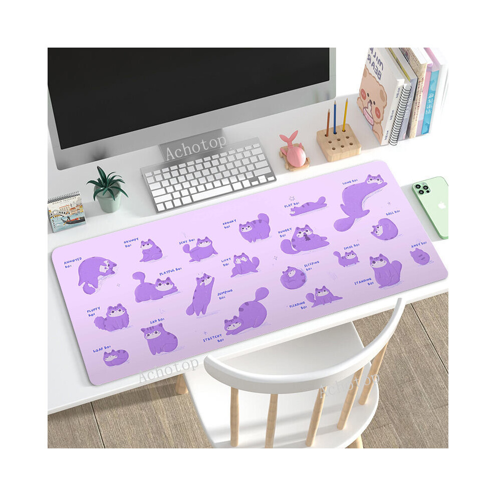 (A-Cn9897 Cat (1) 500X1000x3mm) Kawaii Mat Mousepad Company Cute Cat Mause Pad Carpet Deskmat 90X40 Mouse Pad Gamer Mechanical Keyboard Gam Black/Pink 4855357808504