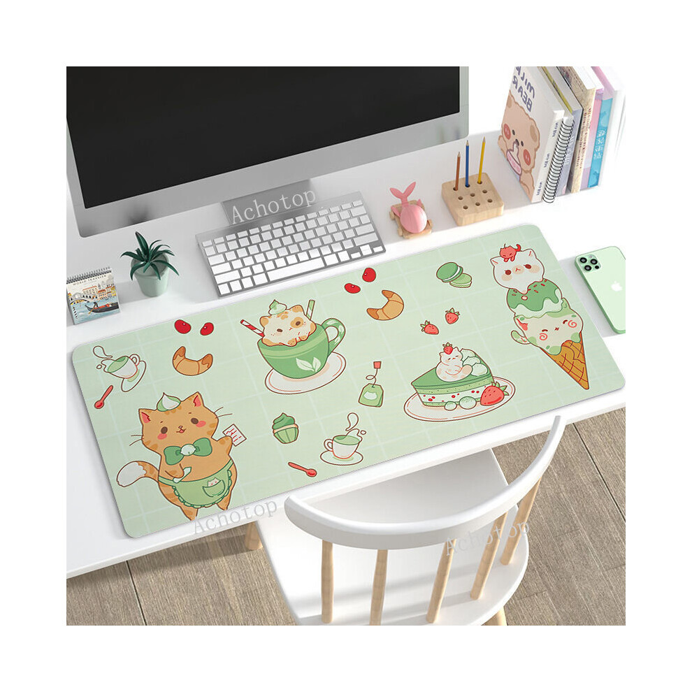 (A-Ly00116 (67) 550X1000x3mm) Kawaii Mat Mousepad Company Cute Cat Mause Pad Carpet Deskmat 90X40 Mouse Pad Gamer Mechanical Keyboard Gamin Black/Pink 4855357808962