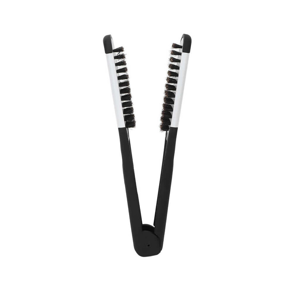 Dechoicelife (A-White) Straightening Comb Double Sided Brush Clamp Multifunctional Hair Brush Natural Fibres Bristle Hair Comb Hairstylig Tool